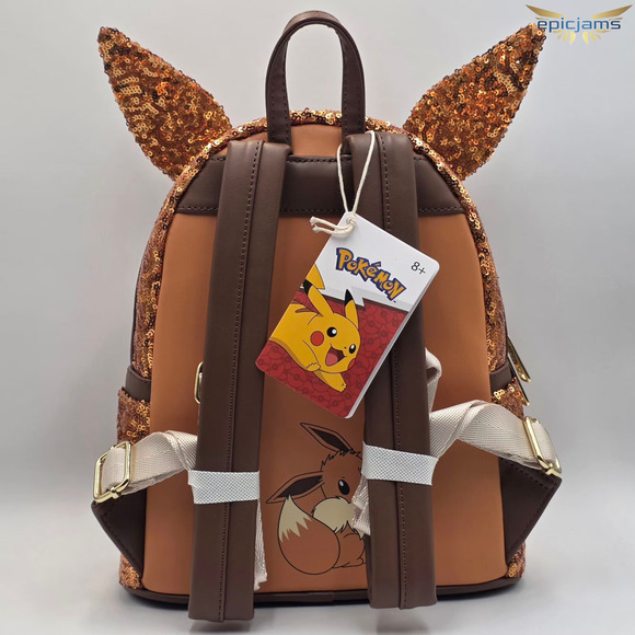 Loungefly Pokémon Exclusive Eevee Sequin Cosplay Mini Backpack Bag New - Picture 4 of 4